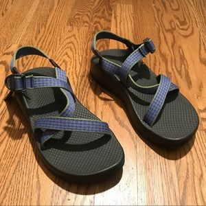 Blue and Green Z/volv Chacos sz 9 GREAT condition!